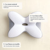 Les trois zones : creux central, deux ailes, flancs en maille